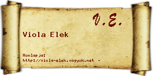 Viola Elek névjegykártya